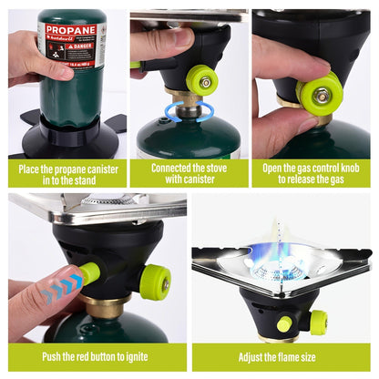 Backpacking Stove Bottletop Propane, Hotdevil HD-5005 Camping Stove with Instant Ignition, Propane & MAPP Gas Compatible