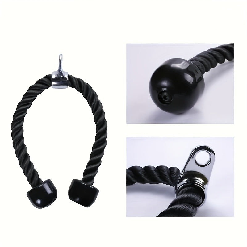 Tricep Rope Cable Attachment 27.5" – Heavy Duty Push Pull Down Rope for Strength Training, Gym & Home Workout