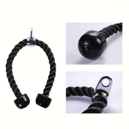 Tricep Rope Cable Attachment 27.5" – Heavy Duty Push Pull Down Rope for Strength Training, Gym & Home Workout