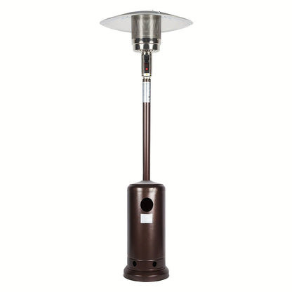 Outdoor Propane Patio Heater 46000 BTU Freestanding Tower with Wheels, Bronze Powder-Coated, Commercial & Residential