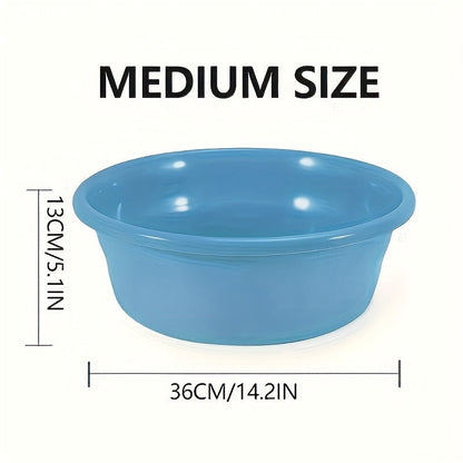Plastic Wash Basin 12 Quart Stackable Round Tub – Portable Household Washing Bowl for Kitchen, Camping, Face Washing