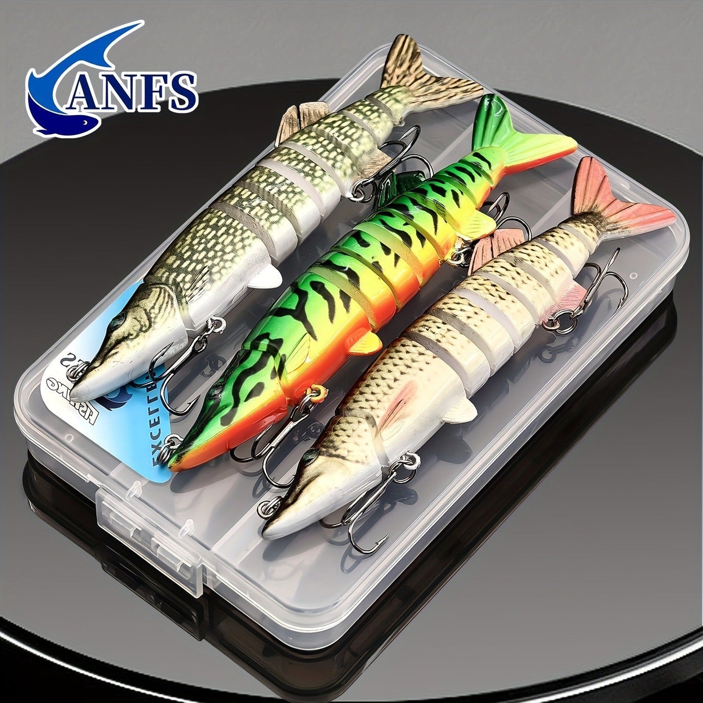 Multi-Jointed Swimbait Fishing Lures for Bass Trout Perch – Slow Sinking Lifelike 3D Eyes ABS Body, Pearl Powder Coating