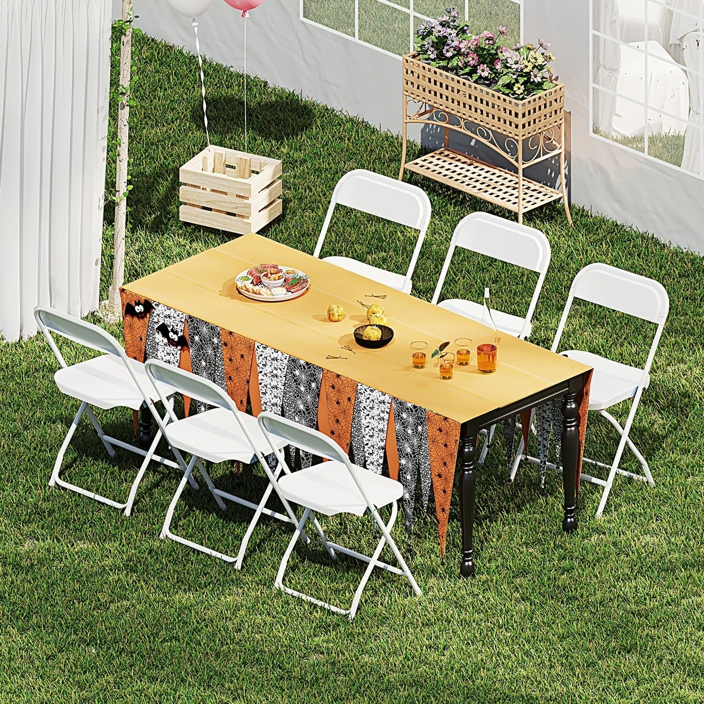 White or Black Molded-Seat Folding Chair Sets in 4, 6, 8, 10 or 20-Piece Checkouts Pictured