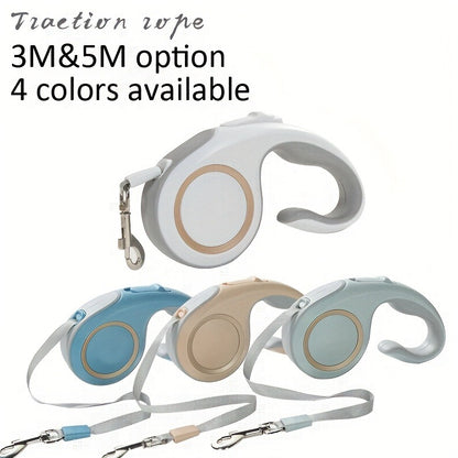 Retractable Dog Leash 16Ft – 360° Tangle-Free with One-Key Lock & Ergonomic C-Shaped Handle | M & L | 3 Colors