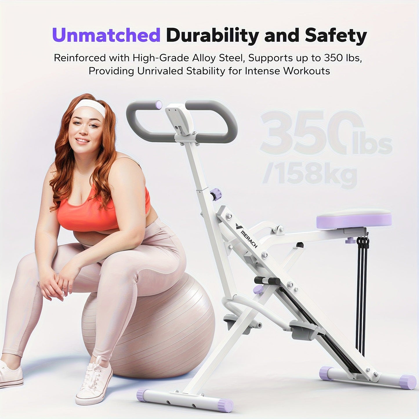 Rowing Machine 2-in-1 Squat & Row – Foldable Glute Trainer with LCD Display, 3 Resistance Bands, 350 lbs Capacity
