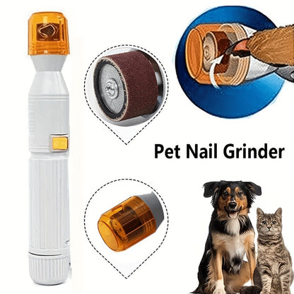 Pet Nail Grinder Electric Silent – Professional Low Noise Dog Cat Nail Trimmer with 3 Replacement Grinding Bands