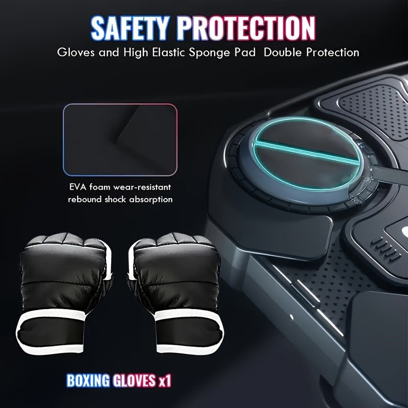 Black 32 x 35 cm Wall-Mounted Four-Pad Boxing Reaction Target with Display and USB-Powered Form