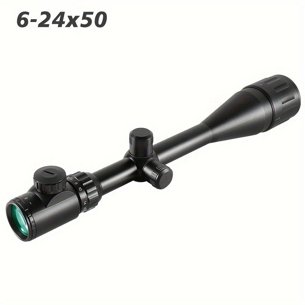 6-24X50 AO Rifle Scope with Illuminated Red Green Reticle, Long Range Hunting Scope for 20mm Picatinny Rail Mount
