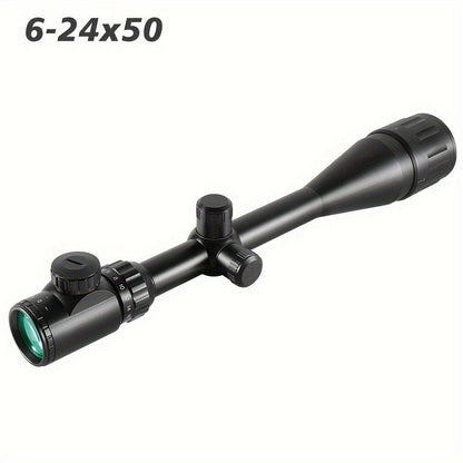 6-24X50 AO Rifle Scope with Illuminated Red Green Reticle, Long Range Hunting Scope for 20mm Picatinny Rail Mount