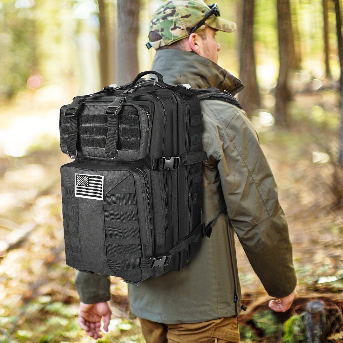 Tactical Military Backpack 50L – Large Capacity Molle Rucksack for Camping, Hiking, Hunting, Fishing & Travel