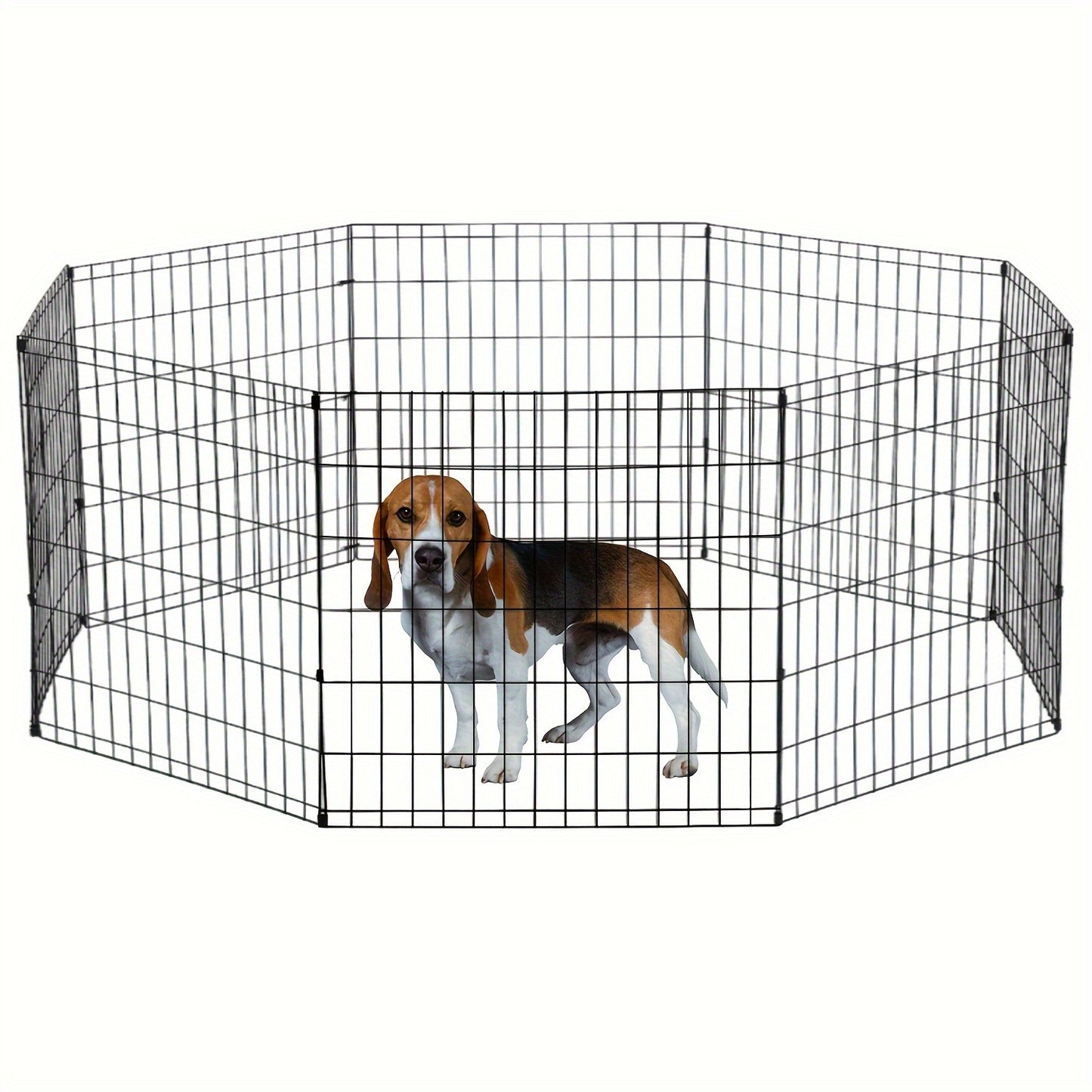 Foldable Metal Wire Dog Playpen & Pet Gate – 24/30/36/42" Indoor Outdoor Fence for Large Medium Small Dogs