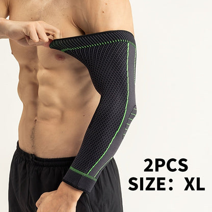 Compression Elbow Brace Arm Sleeves 2pcs Non-Slip Breathable Elbow Support for Tendonitis Tennis Elbow Golfer Elbow Pain Relief for Men