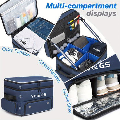 Oxford Fabric Golf Travel Bag Sturdy Double Layer Trunk Organizer with Zipper Closure Compact Golf Gear Storage Bag for Clothes Accessories