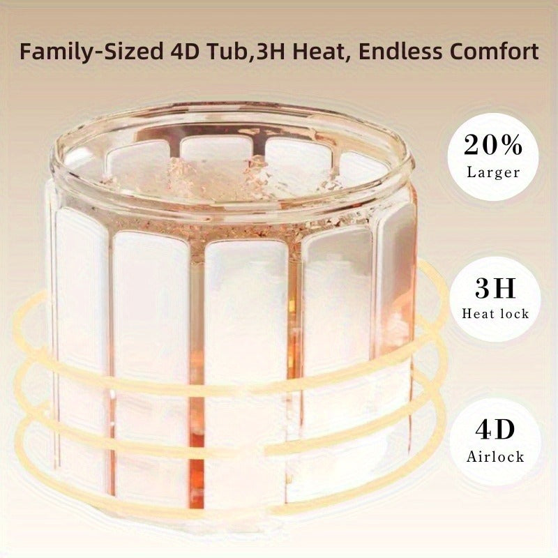 Foldable Bathtub 130 Gallon XL Deep Soak Tub for Adults, Ice Bath & Hot Spa, Indoor Outdoor, One-Piece Fold-Flat Design 31.5"x31.5"x26"