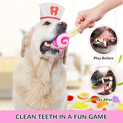 Squeaky Dog Toys 14 Pack Stuffed Plush Fruits Vegetables Set Crinkle Chew Toys for Puppies Small Medium Dogs Teething Safe Non-Toxic Machine