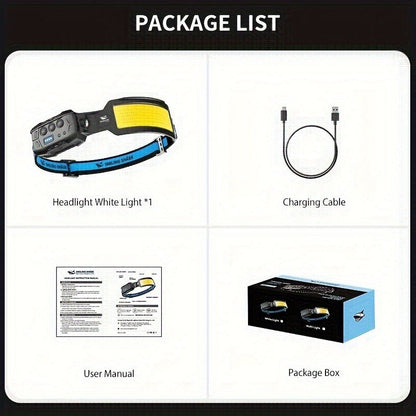 Two-Pack Rechargeable Headlamps with 720-Lumen Label, 270° Beam, Six Modes and Motion Sensor