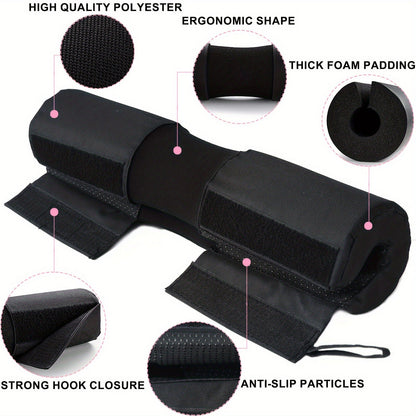 Barbell Squat Pad Set with Wrist Straps & Ankle Straps – Thick Anti-Slip Foam Bar Pad for Hip Thrusts, Squats & Lunges