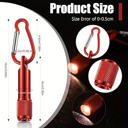 Flashlight 20-Piece Mini LED Keychain Set with Aluminum Bodies and Multicolor Carabiner Clips