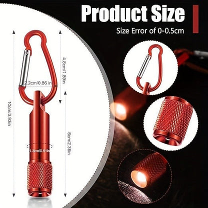 Flashlight 20-Piece Mini LED Keychain Set with Aluminum Bodies and Multicolor Carabiner Clips