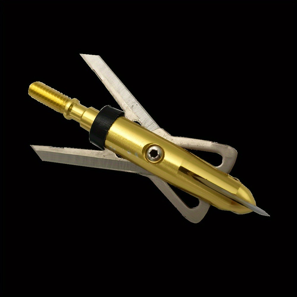 Hunting Broadhead 6PCS 100 Grain – 2-Blade Stainless Steel Archery Arrow Tips with Ferrule Alignment Technology, 2.34" Cutting Diameter