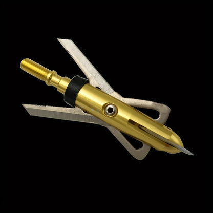 Hunting Broadhead 6PCS 100 Grain – 2-Blade Stainless Steel Archery Arrow Tips with Ferrule Alignment Technology, 2.34" Cutting Diameter