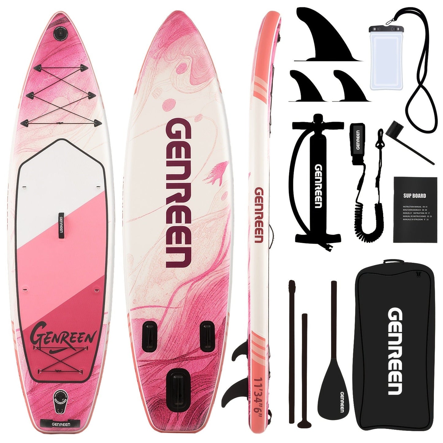 11ft SUP Board Inflatable Stand Up Paddle Board – Non-Slip Deck, Wide Stance, Heavy-Duty for Adults Beginners Experts