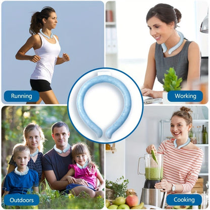Cooling Neck Ring 3-Pack – Wearable Ice Gel Tube Wrap for Hot Weather, Outdoor Sports, Heat Relief & Hot Flashes, Freezes at 28°C