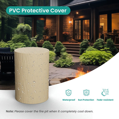 Propane Fire Pit Table 16-Inch Portable Outdoor Fire Table with Glass Windproof Cover, High-Power Patio Heater