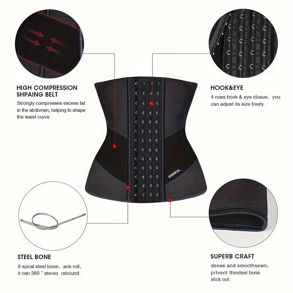 Women's Waist Trainer Latex Corset – Sports Girdle Shapewear for Tummy Control & Body Shaping, Workout Waist Cincher for Women