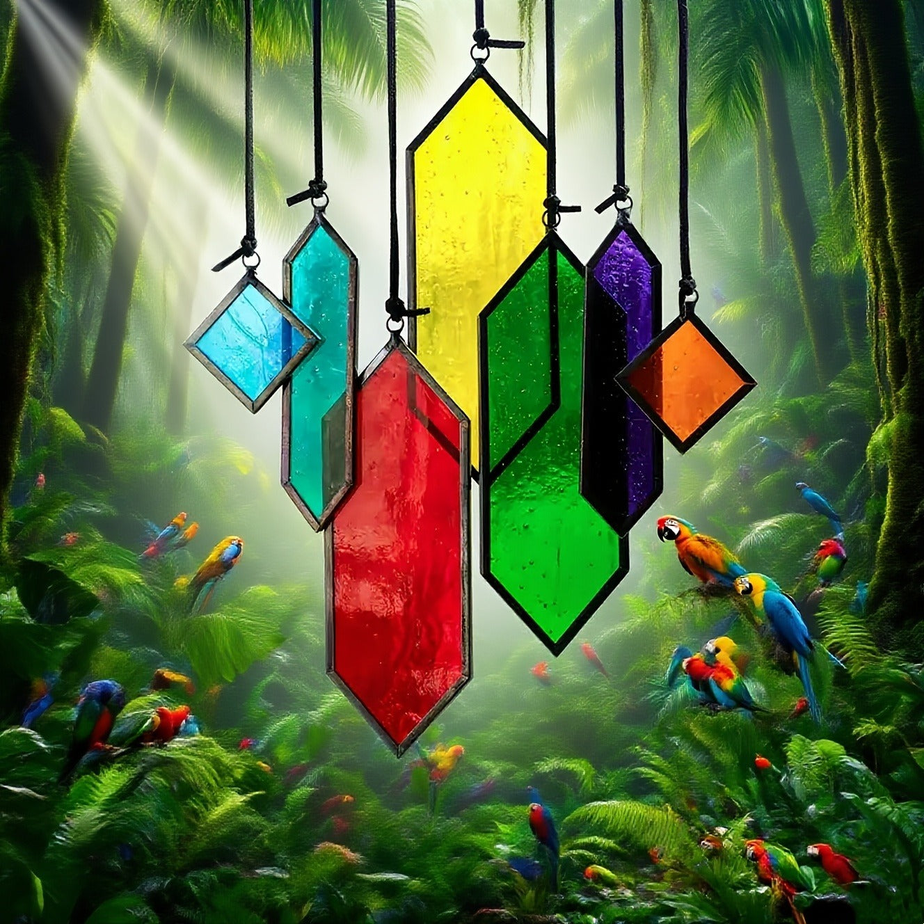 Glass Rainbow Suncatcher Hanging Ornament – Crystal Prism Window Sun Catcher for Garden, Patio & Home Decor