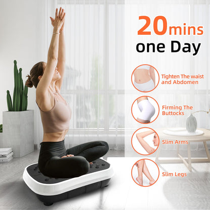 Vibration Plate Exercise Machine 120 Speed Levels – 5 Resistance Bands, LCD Display, Remote Control, 3 Workout Programs
