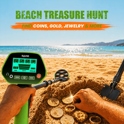 Metal Detector with LCD Display 8-Inch Coil 4 Modes Waterproof for Coins Relics Gold
