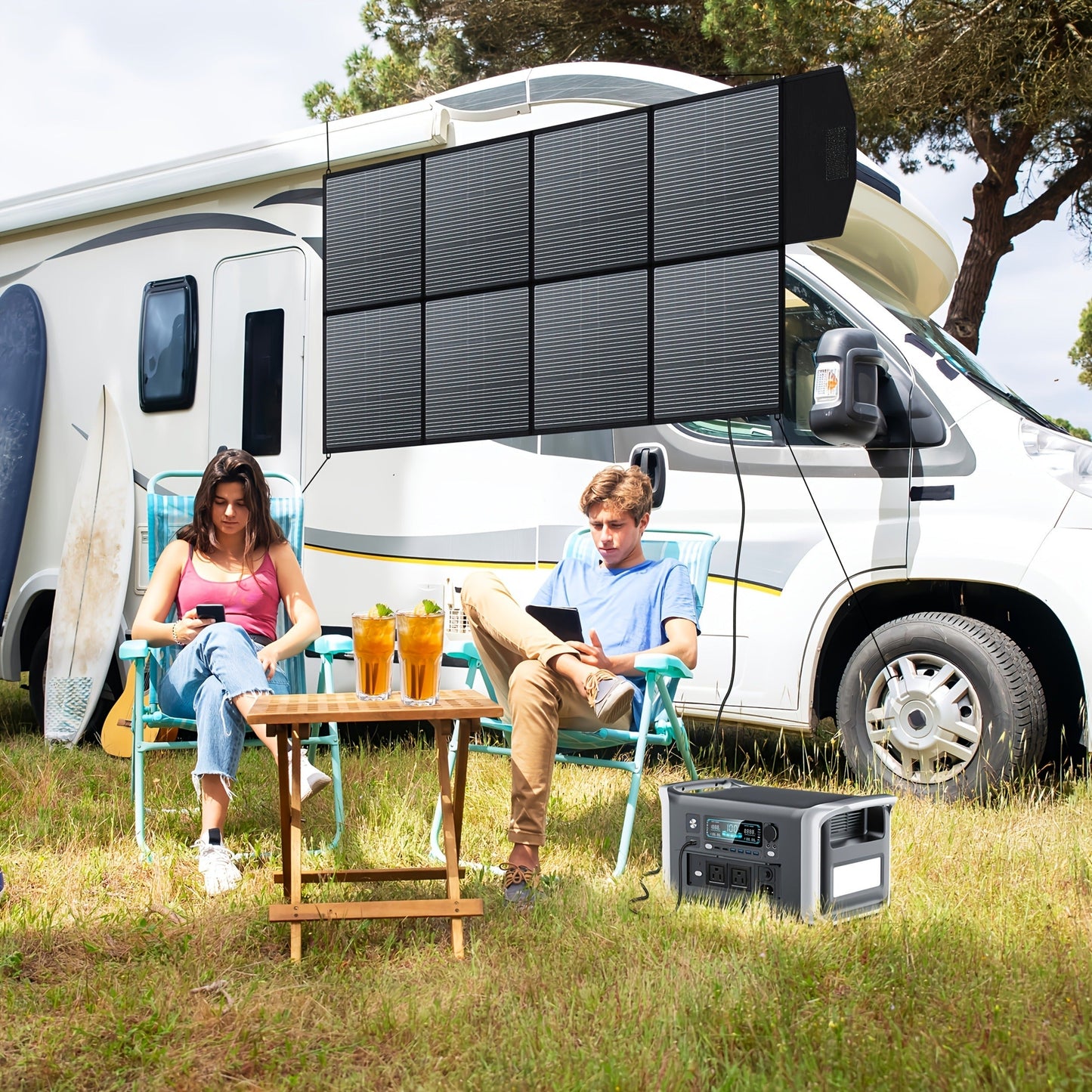 Portable Power Station 1024Wh LiFePO4 Solar Generator - UPS Backup Battery with AC 110V, DC, USB