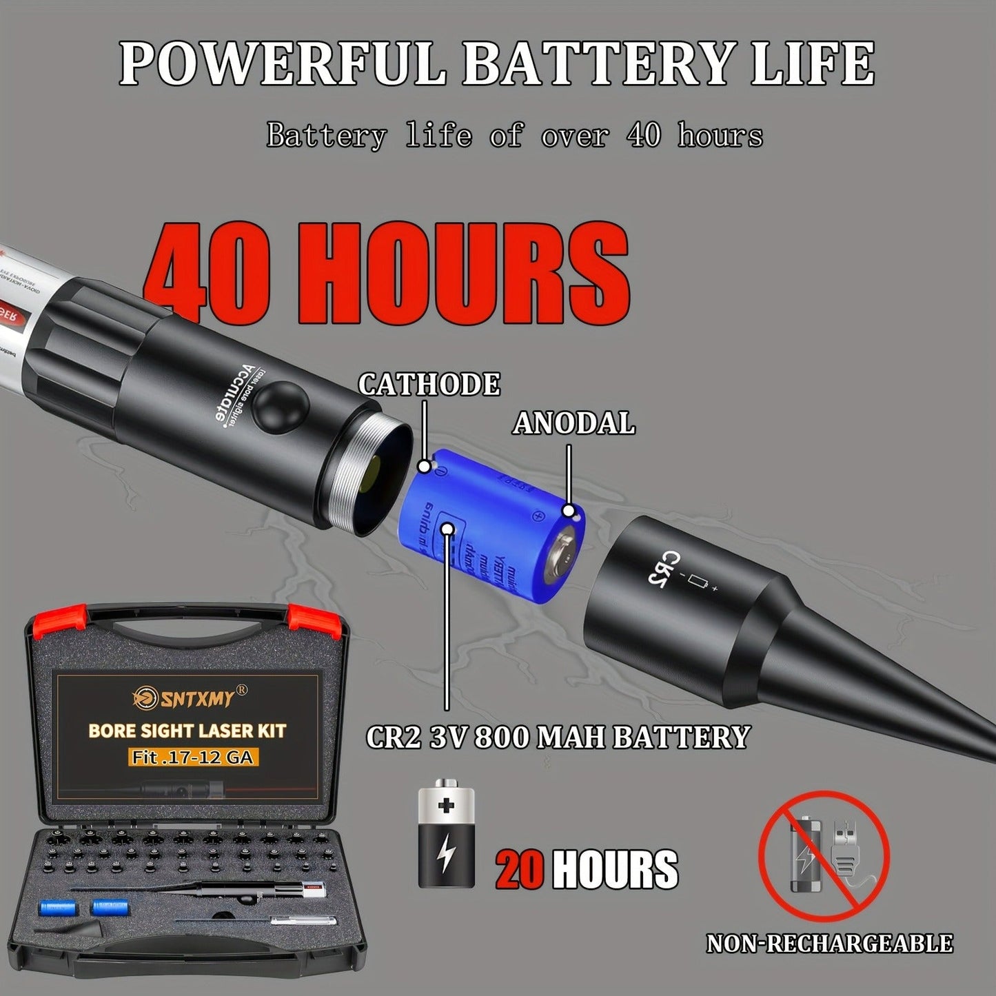 Bore Sight Laser Kit Red & Green Laser Boresighter with 8 & 32 Adapters – Multi-Caliber Universal Bore Sighter for .17 Cal to 12GA Rifle
