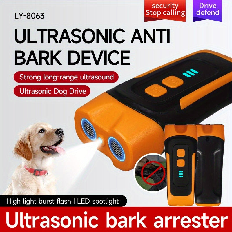 Ultrasonic Dog Bark Control Device with LED Flashlight – Adjustable Anti-Barking Trainer, Portable Indoor Outdoor Dog Behavior Corrector