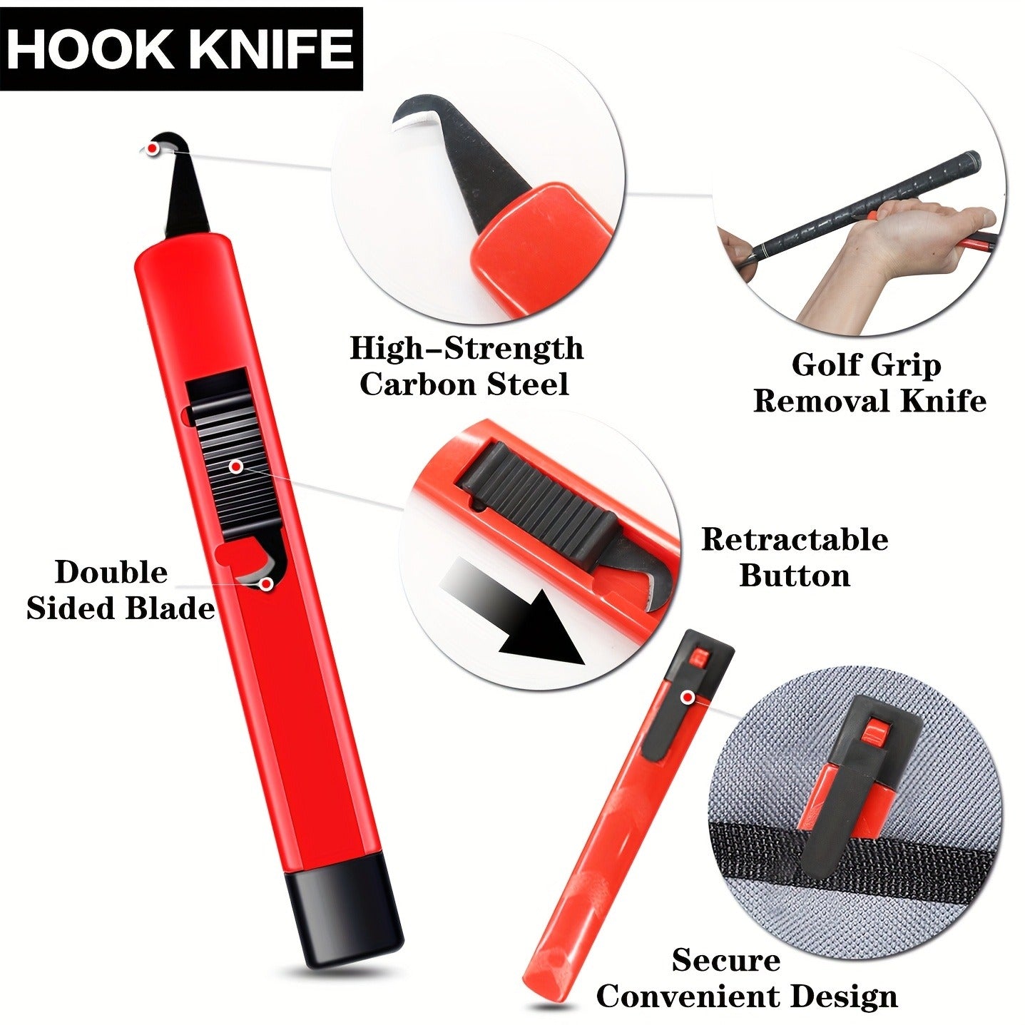 Golf Grip Regripping Kit 4 Sets with Hook Blades Grip Tape Strips Grip Solvent 8oz Rubber Vise Clamp Complete Golf Club Grip Installation