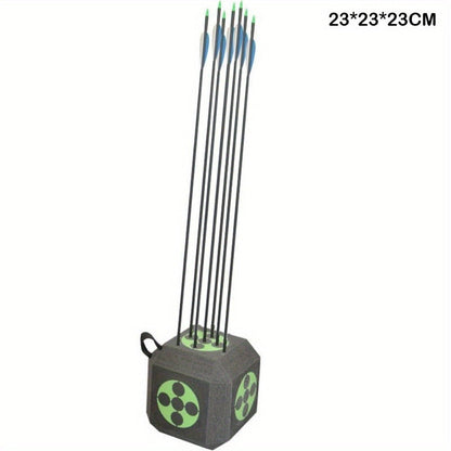 3D Archery Target Cube – Self-Healing Foam Multi-Faceted 23cm Block for Outdoor Backyard Range | Portable High-Density Target for Beginners