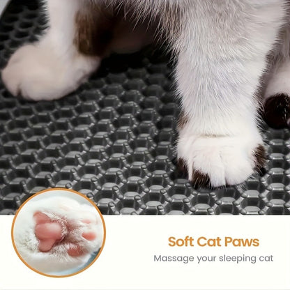 Cat Litter Mat Honeycomb Double Layer – Waterproof Urine-Proof Washable Litter Trapping Mat, Reduces Scatter & Easy to Clean
