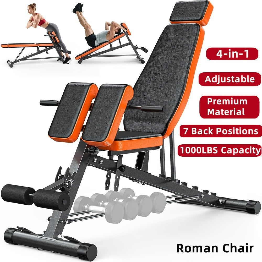 14-in-1 Adjustable Weight Bench Foldable – 770lb Capacity, Multi-Function Full Body Strength Training, Space-Saving Design