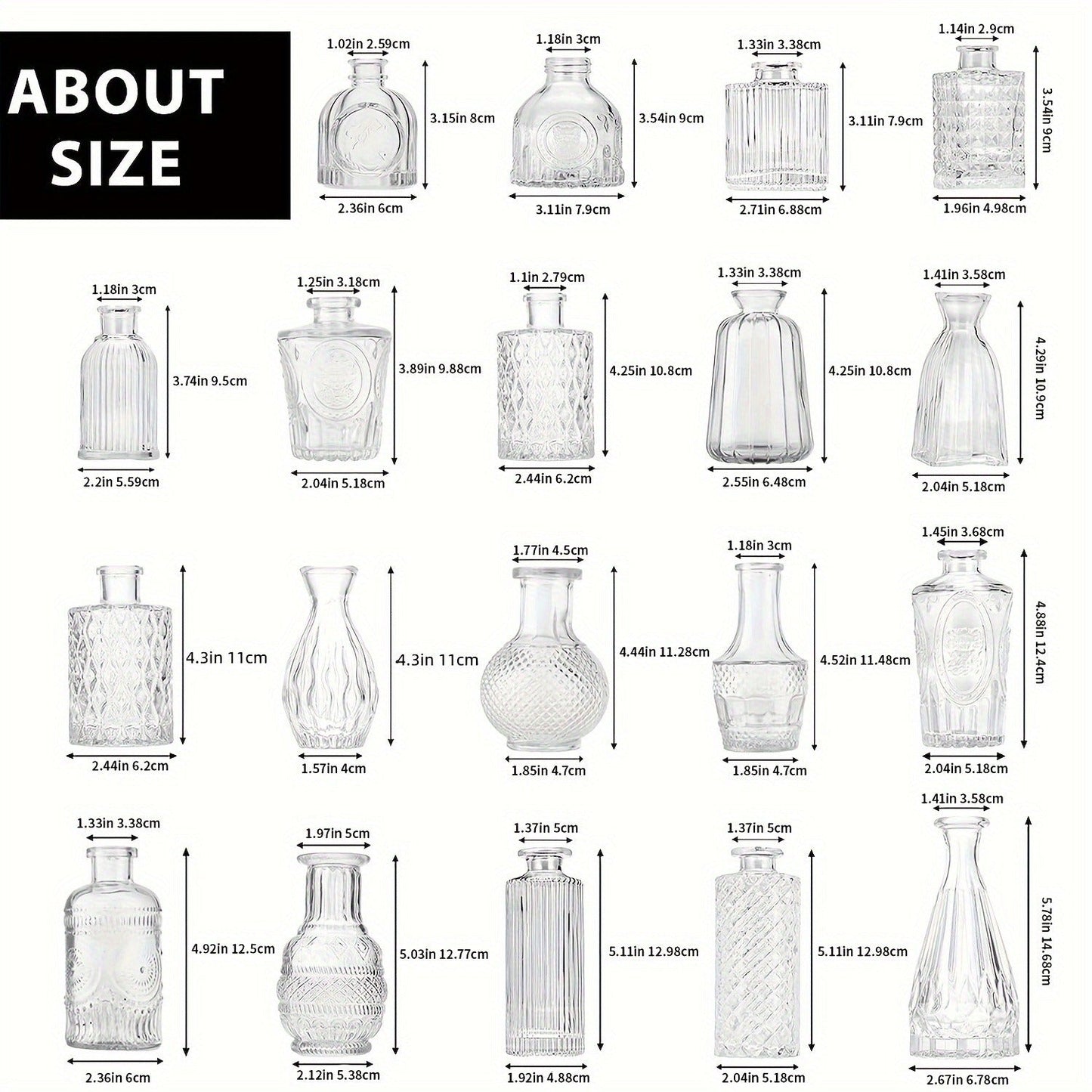 Glass Bud Vases Bulk Set – Clear Flower Vases for Wedding Table Centerpieces, Home Decor, Birthday, Anniversary & Holiday Party Decorations