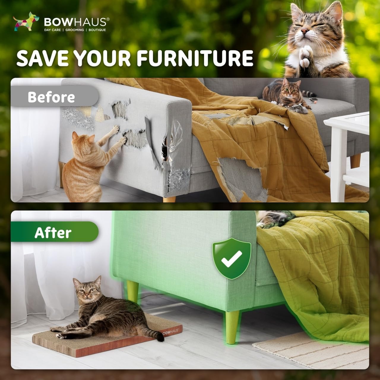 Cat Scratcher Lounger Reversible – Large Cardboard Cat Scratching Pad & Board for Indoor Cats, 5-Layer Durable Construction