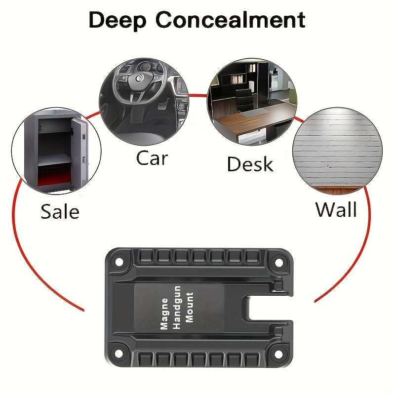 Magnetic Gun Holder Mount 2-Pack – Strong Concealed Pistol Magnet for Car, Truck, Desk, Bedside, Under Counter, Wall & Safe