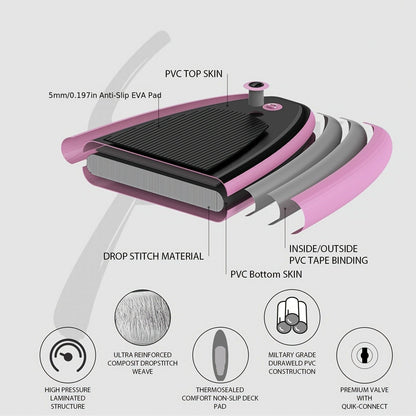 Stand Up Paddle Board 10ft 350lbs Inflatable SUP 3 Fins EVA Non-Slip Deck 12-15PSI Alloy Paddle Hand Pump Repair Kit Carrying Bag