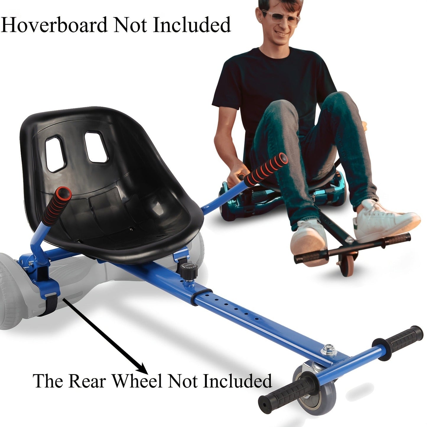 Hoverboard Go Kart Seat Attachment Kit for Kids 6.5"-10" Self Balancing Scooter Conversion Accessories with Off-Road Tires