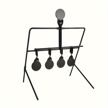 Shooting Target Stand with 4 Rotating Targets – Metal Frame Practice Target for Indoor & Outdoor Training
