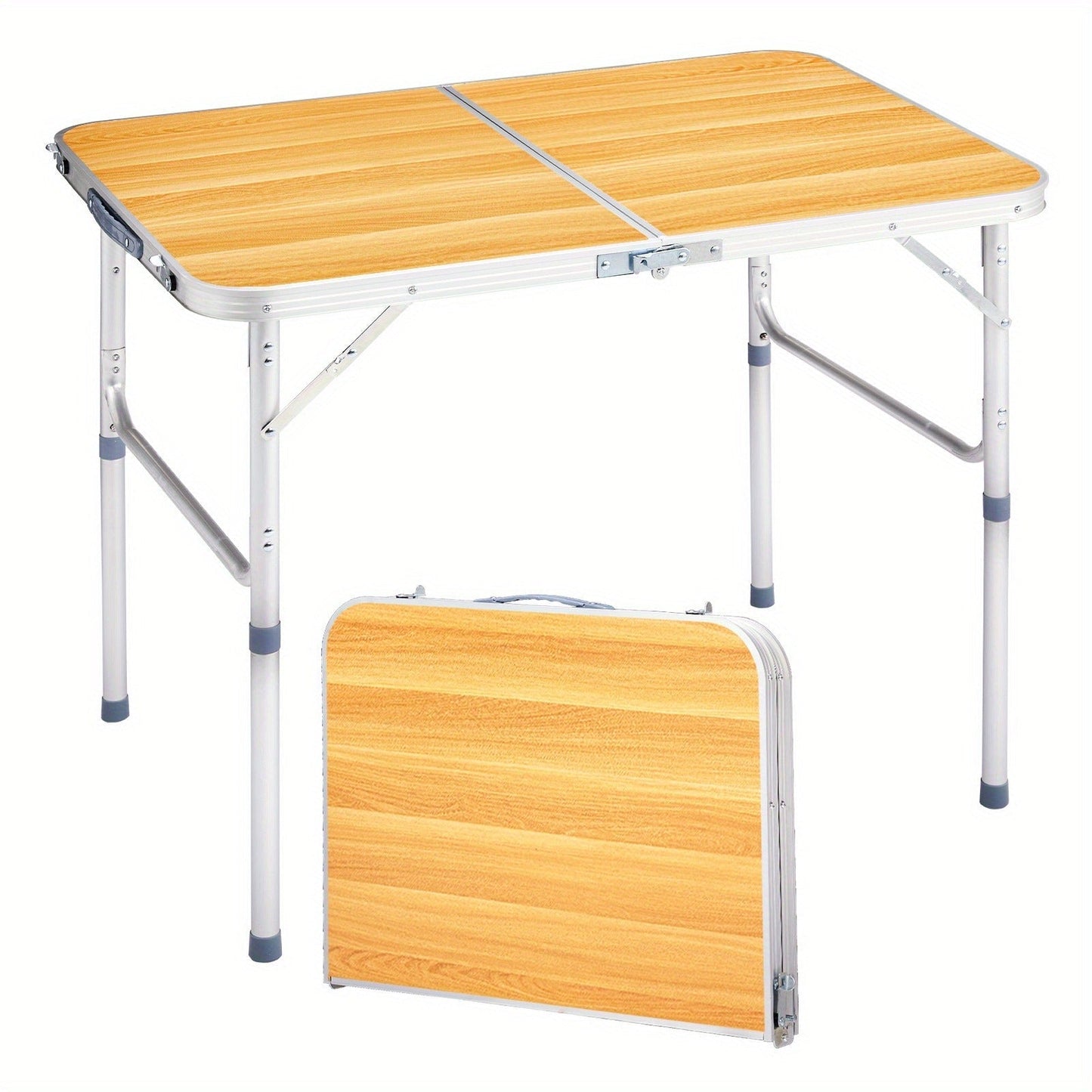 Folding Table 3ft and 4ft Aluminum Alloy Picnic Design with Two Height Positions and Fold-Flat Carry Case