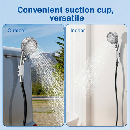 Portable Camping Shower with 9000mAh Battery – Smart Digital Display, Foldable Bucket Included, Compact Lightweight Outdoor Shower Pump