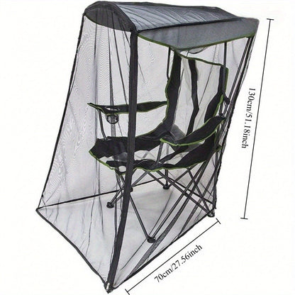 Hanging Chair Mosquito Net with Sunshade Cover – Double Layer Multi-Purpose Insect Protection Net for Patio, Balcony & Poolside – Black
