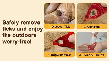 Tick Remover Tool Aluminum – Safe Quick Tick Removal for Dogs Cats Pets Animals & Humans, Essential Outdoor Camping Hiking Tick Hook