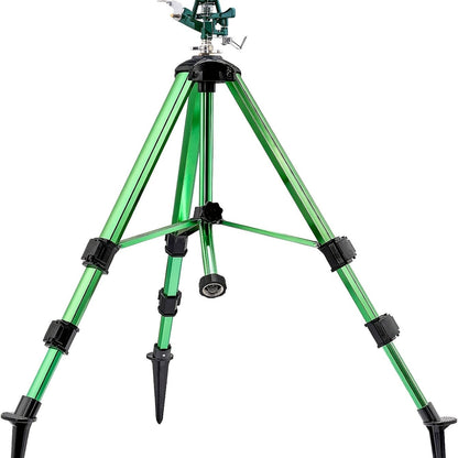 Impact Sprinkler Tripod 360° Zinc Head Lawn Yard Irrigation Flip Lock, for Garden, Lawn and Yard Watering